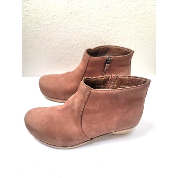 Dansko Women's Tan Leather Ankle Boots With Side Zipper Size 39 - Picture 4 of 16